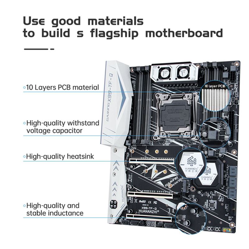Carte MRe X99 TF Q avec XEON E5 2666 V3 CPU MOS FAN DDR3 DD... - 3