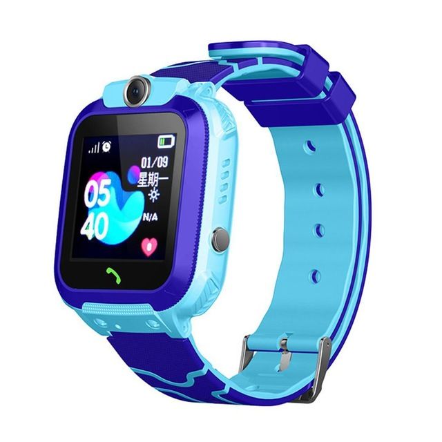 Q12b Montre Intelligente Pour Enfants Téléphone Lbs Étanche Pour Enfants Appel Positionner Carte Sim 2g Emplacement À Distance Watch Boy Fille 4,5 Bleu