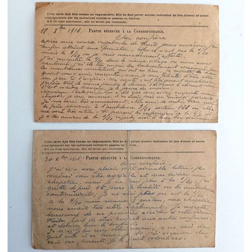 Guerre 14-18 : Lot 2 Lettres Signées De L'abbé Jean-Baptiste Gandolfi En 1916 (Église Sainte Rita À Marseille)