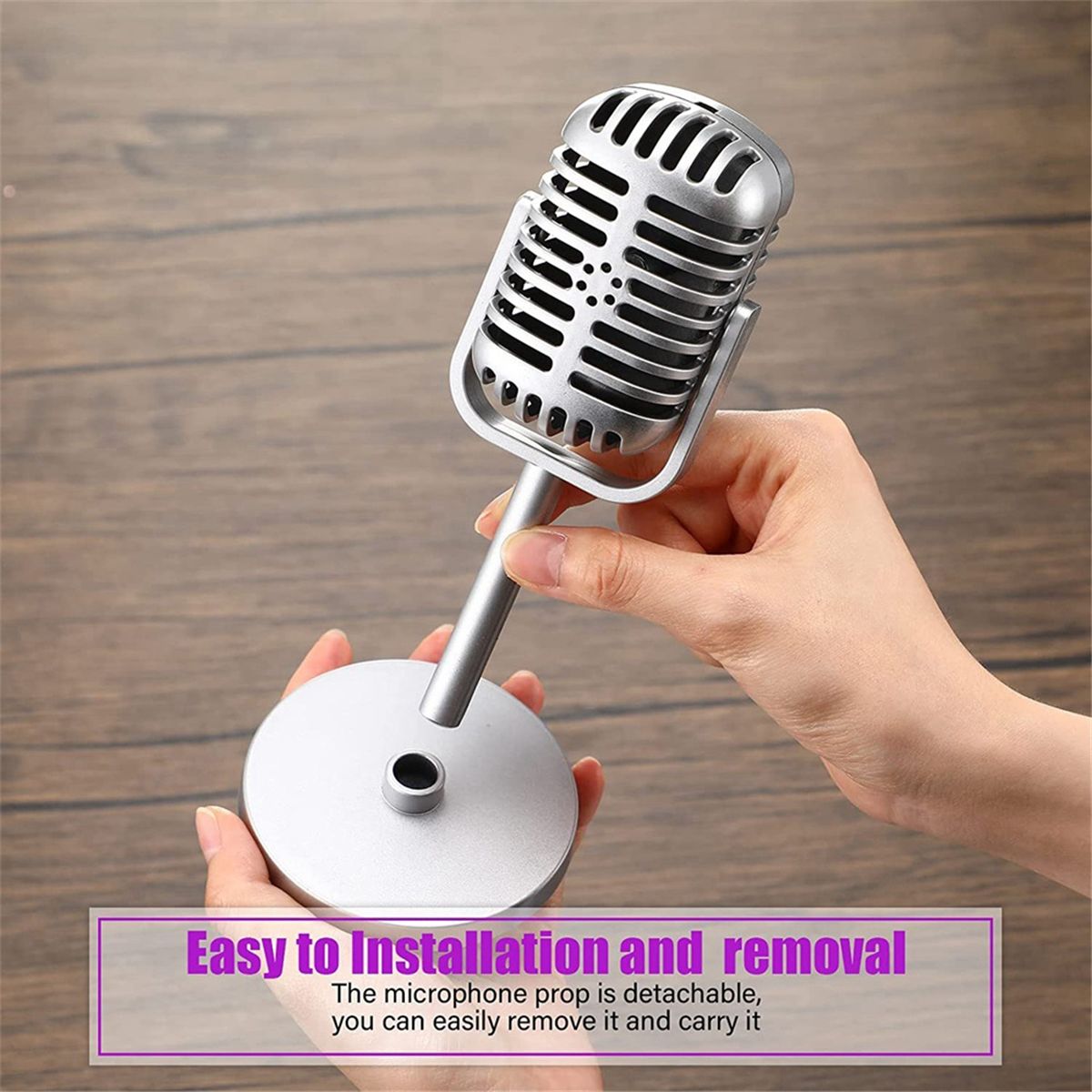 Microphone Vocal Dynamique RTro Classique, Support Universe... - 4