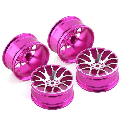 4pcs Jantes 52x26mm Pour Redcat Sakura Tt02 Mn86k 1/10 Rc Drift On-Road Racing Car,Rose