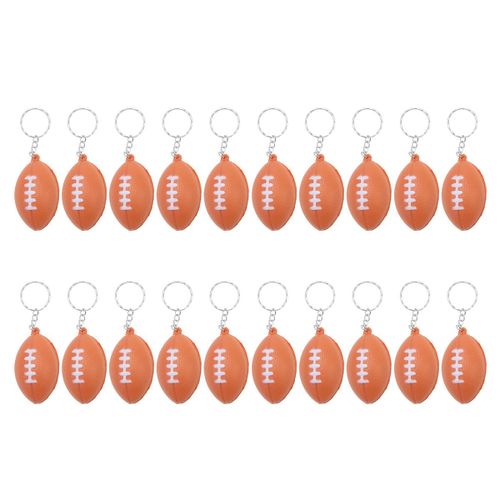 Lot De 20 Porte-Clés Ballon De Rugby Pour Les Fêtes,Balle Anti-Stress De Rugby,Récompense De Scolaire,Décorations De Centre De Table De Sport