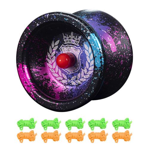 Couronne Professionnelle Magic Yo-Yo Gradient Anti-Chute Résistant À L'usure Fantaisie Alliage Boule Yo-Yo Enfants Classique Jouet Cadeau,1