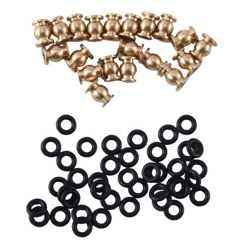 20 Pièces Brass Shock Links Joint Balls Pivot Balls Avec O-Rings Pour 1/24 Rc Crawler Car Axial Scx24 Upgrade Parts