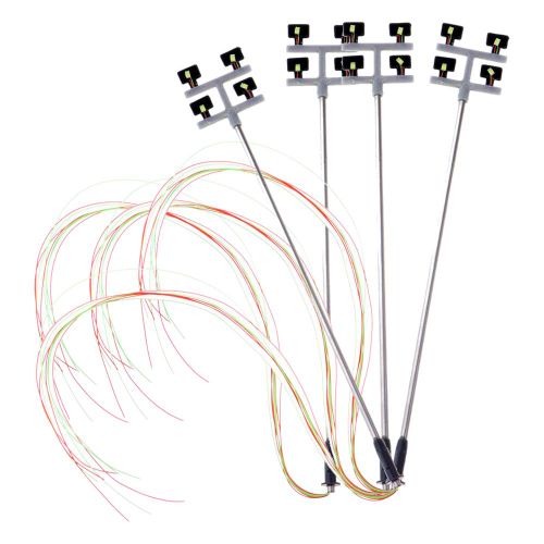 Tour D'éclairage De Modèle D'échelle De 4 Pièces Ho, Lampadaire De Disposition De Lumières De Modèle De Lumières De Tour Pour Le Train/Jardin/Terrain De /Stade