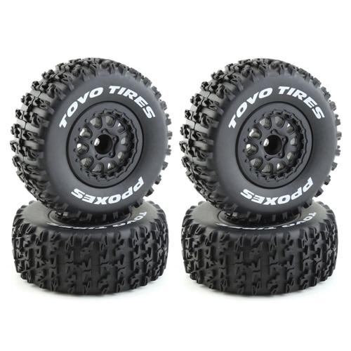 4 Pièces 112mm 1/10 Short Course Camion Pneus Roue De Pneu Avec 12mm Hex Pour Slash Arrma Senton Vkar 10sc Rc Voiture