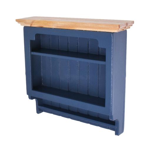 1/12 Maison De Poupée Miniature Cuisine Murale Étagère Rack Armoire Maison De Poupée Meubles Accessoires,Bleu