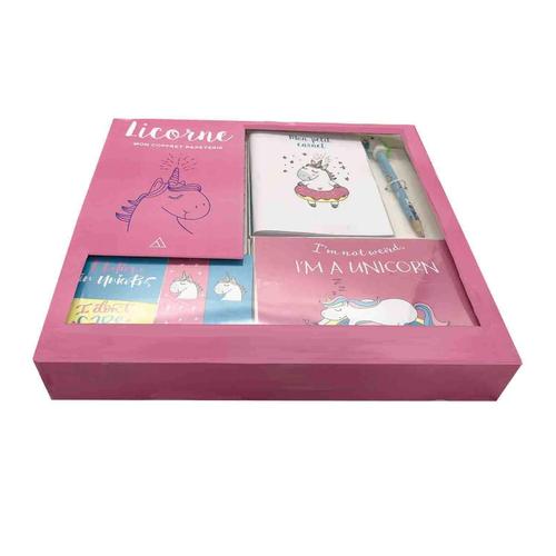 Mon Coffret Papeterie Licorne (Français) Broché