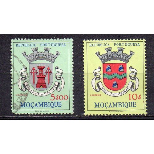 Mozambique-1 Timbre Oblitéré Et 1 Timbre Neuf - Armoiries