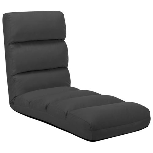 Vidaxl Chaise Pliable De Sol Anthracite Similicuir