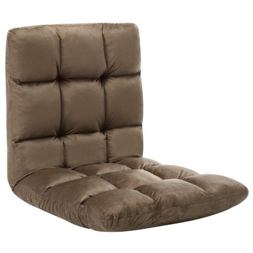 Vidaxl Chaise Pliable De Sol Taupe Microfibre