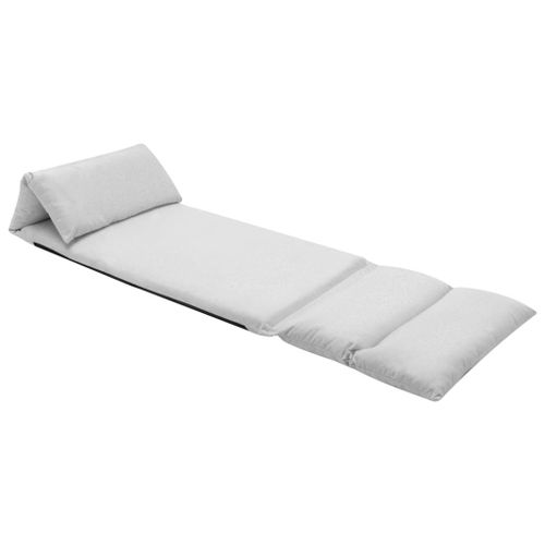 Vidaxl Chaise Pliable De Sol Gris Clair Microfibre