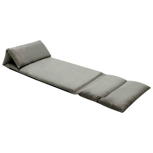 Vidaxl Chaise Pliable De Sol Gris Foncé Microfibre