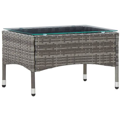 Vidaxl Table Basse Gris 60x40x36 Cm Résine Tressée