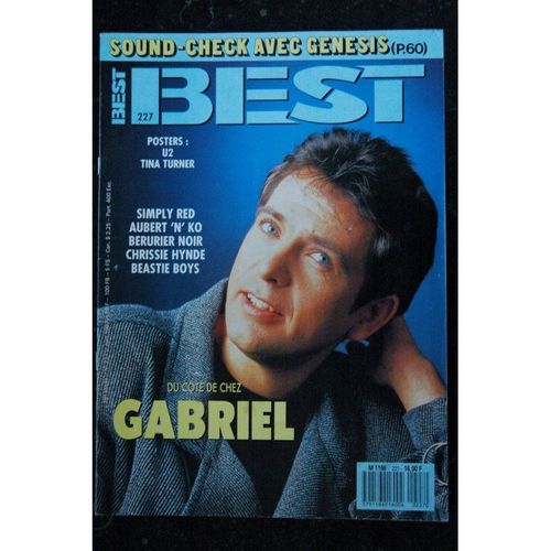 Best 227 Juin 1987 Cover Gabriel Genesis Simply Red Aubert Berurier Noir Chrissie Hynde Posters U2 Tina Turner