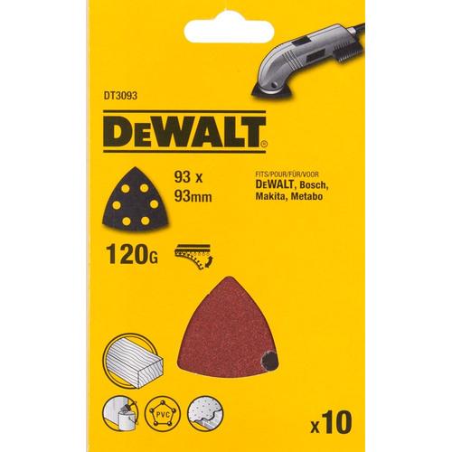 DeWalt DT3093-QZ Feuilles abrasive pour ponceuse Delta - K120 - 93mm (10pcs)