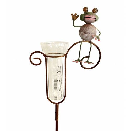 Pluviomètre À Piquer Tuteur À Plantes Déco De Jardin Grenouille En Métal Et Verre 8x23x131cm
