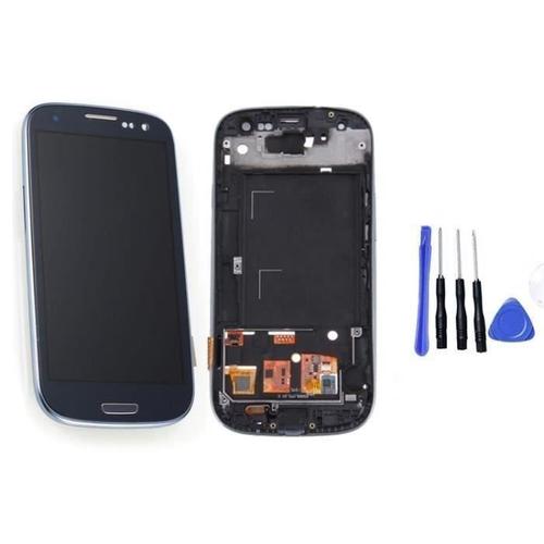 Samsung Galaxy S3 I9300 I9305 Ecran Lcd + Ecran Tactile Digitizer Gossembly + Govec Châssis Bleu Go44894