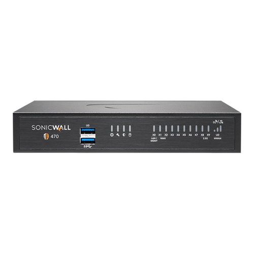 SonicWall TZ470 - Advanced Edition - dispositif de sécurité - 1GbE, 2.5GbE - Programme SonicWALL Secure Upgrade Plus (2 ans d'option) - bureau