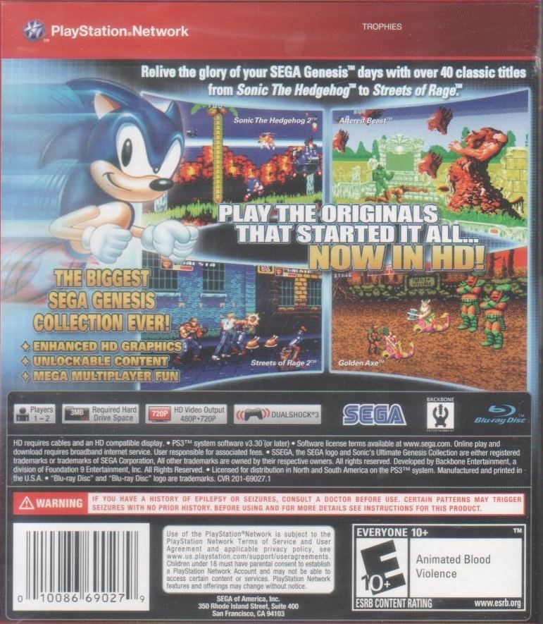 Sonic's Ultimate Genesis Collection (Greatest Hits) - Ps3 (U...