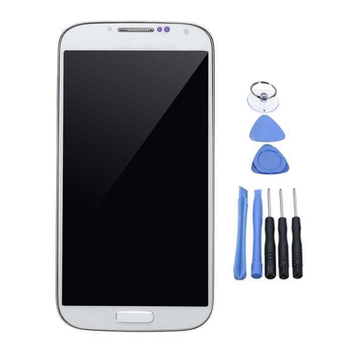 Ecran Lcd Vitre Tactile Sur Chassis Pour Samsung Galaxy S4 - I9500 I9505 I337 Sh919 Blanc Sh22166