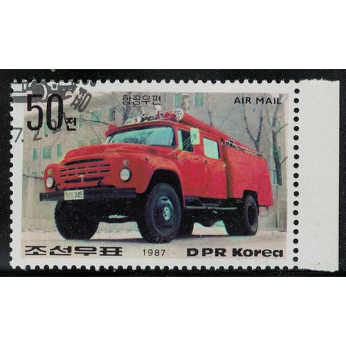 Corée Du Nord 1987 Oblitéré Used Transports Et Métiers Fire Truck Camion Des Pompiers Su