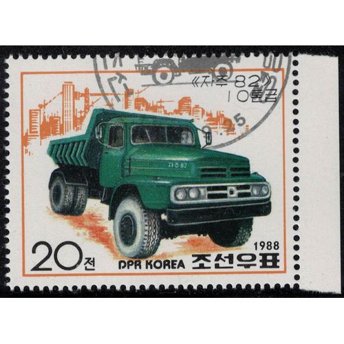 Corée Du Nord 1988 Oblitéré Used Transports Et Métiers Camion Benne De Chantier Su