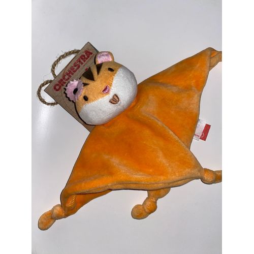 Doudou Tigre Orange Velours Orchestra Fleur Rose Peluche Jouet Bebe Naissance Comforter Bbay Orange Tigger Cat