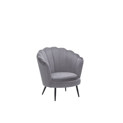 Velours Fauteuil Gris Lovikka