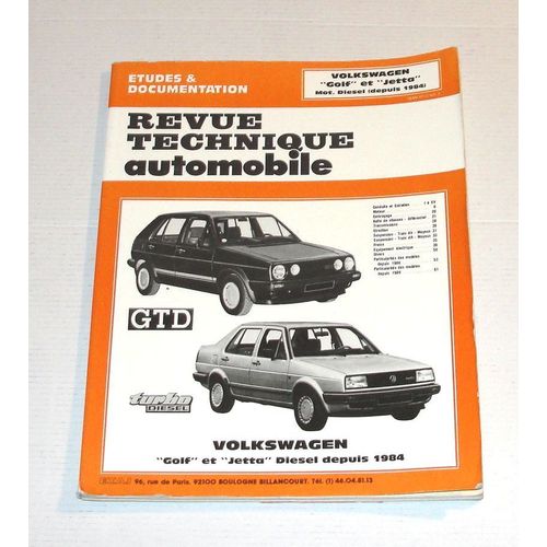 Revue Technique Volkswagen Golf Et Jetta Diesel Turbo Diesel 