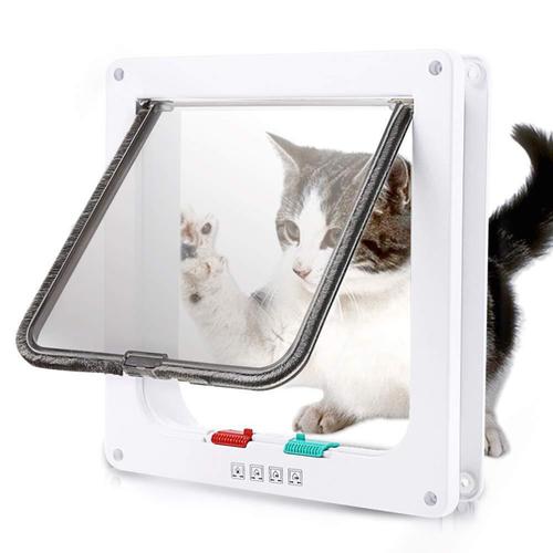 Chat Porte Grotte De Chat Porte Pour Animaux Porte Chatiere Trappe De Porte Pliante Verrouillable Pour Animaux De Compagnie Blanc S Rakuten