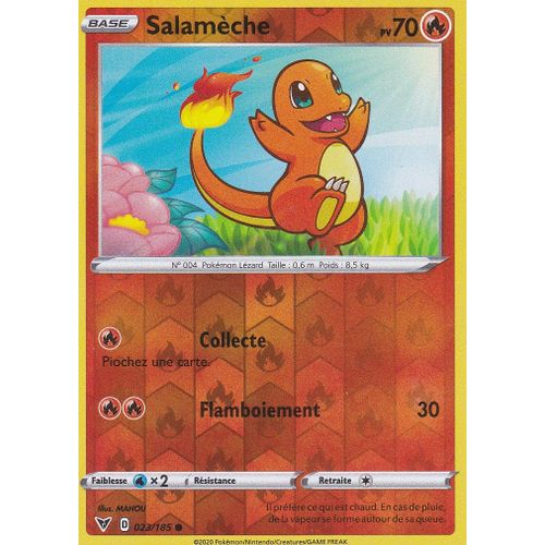 Carte Pokemon - Salamèche - 023/185 - Reverse - Épée Et Bouclier 4 - Voltage Éclatant - Eb4 - Vf