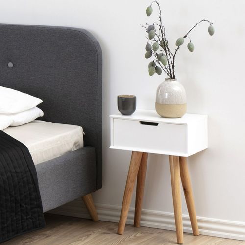 Lokka, Table De Chevet Scandinave Blanc