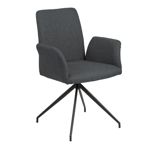 Fauteuil De Table Lou En Tissu - Gris Foncé