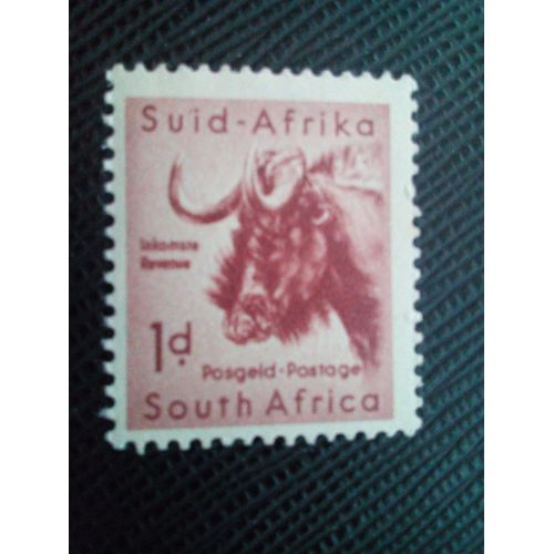 Timbre Afrique Du Sud Yt 202 Gnou Noir (Connochaetes Gnou) 1954 ( 091204 )