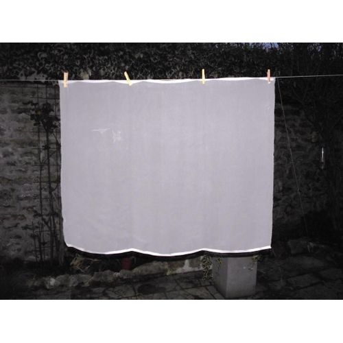 Voilage Coupon Neuf En Polyester Et Coton Couleur Champagne Dimensions 92x72cm