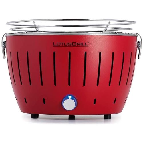 Lotusgrill Barbecue Rouge (Mod. Mini Ø 25,8 Cm) Avec Piles Et Câble D'alimentation Usb