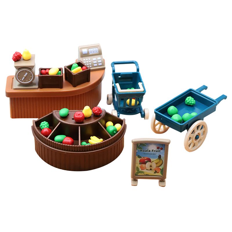 1:18 Mini Simulation Mini Magasin De Fruits Magasin Ensemble Chariot Décoration Maison De Poupée Enfants Maison