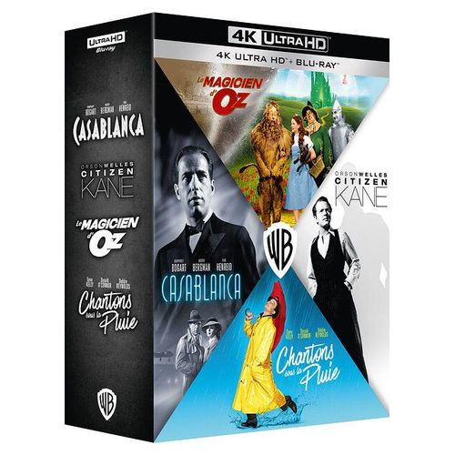 Coffret : Casablanca + Citizen Kane + Le Magicien D'oz + Chantons Sous La Pluie - 4k Ultra Hd + Blu-Ray