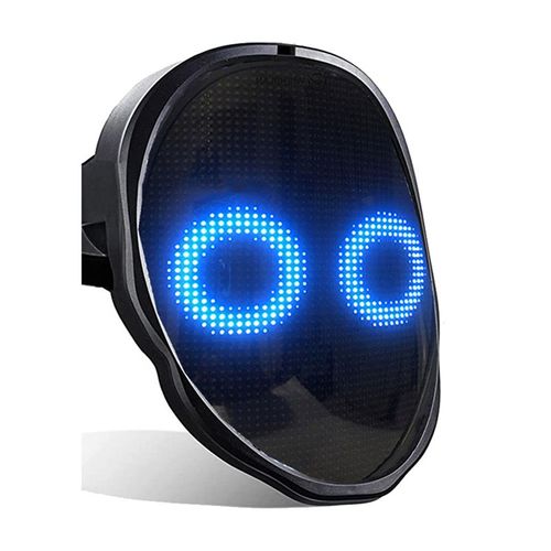 Bluetooth Led Allume Le Masque De Fête Halloween Noël Diy Animation Texte Love Prank Concert Robot Face Led Mask