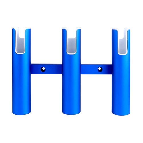 Porte-Canne À Pêche En Aluminium 3 Tubes Liés 3 Porte-Cannes Pour Yacht Bateau Camion Rv Bleu