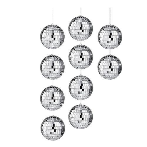 Paquet De 10 Boules Disco Suspendues Boule Miroir Pour Fête Mariage Danse Festivals Musique Décor Scène 3,15 Pouces