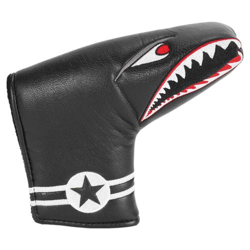 1 Pièce Série Cuir Pu Noir Avec Aimant De Broderie De Lame De Golf Couverture De Tête De Putter Club De Golf Couvre-Tête De Putter