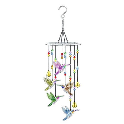 Carillons Éoliens De Peinture D'oiseau Bricolage, Kits D'art Diamant Pour Adultes, Moulin À Vent La Décoration Jardin
