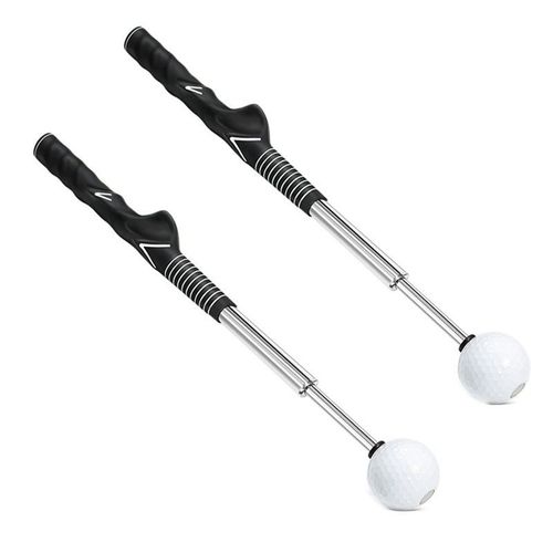 2 Pièces Golf Swing Trainer Aid - Aide À L'entraînement Au De Pour La Flexibilité, Le Tempo Et Force Bâton D'échauffement