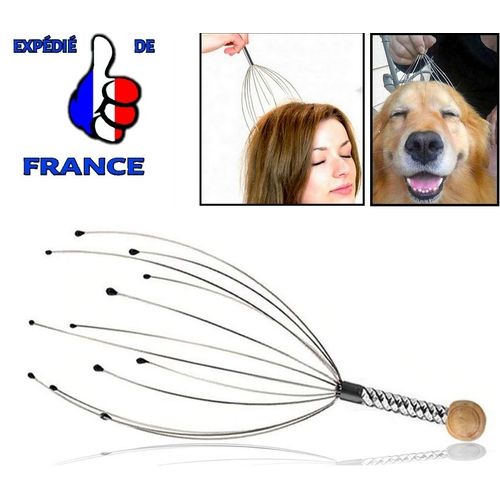 Araignée Détente Masseur Tête Cuir Chevelu Crane Massage Cranien Relaxant - Tout Public Adulte Et Enfant Et Relaxation Animaux 