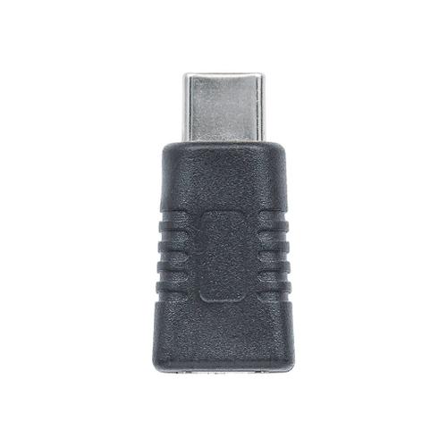 Manhattan USB-C to Micro-USB Adapter, Male to Female, 5 Gbps (USB 3.2 Gen1 aka USB 3.0), SuperSpeed USB, Black, Lifetime Warranty, Polybag - Adaptateur USB - 24 pin USB-C (M) pour Micro-USB de...