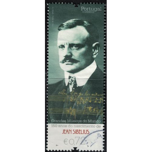 Portugal 2015 Oblitéré Used Grands Musiciens Du Monde Jean Sibelius Compositeur Finlandais Musique Classique Su