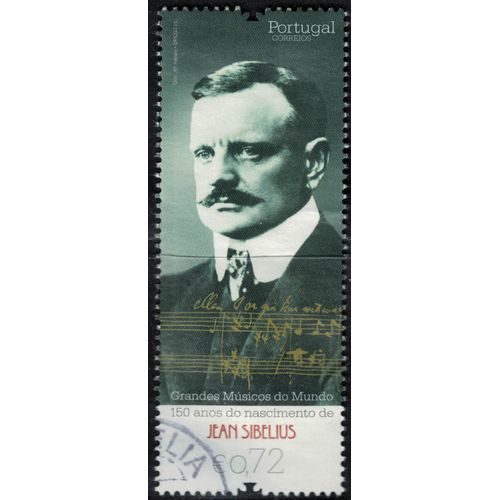 Portugal 2015 Oblitéré Used Grands Musiciens Du Monde Jean Sibelius Compositeur Finlandais Musique Classique Su