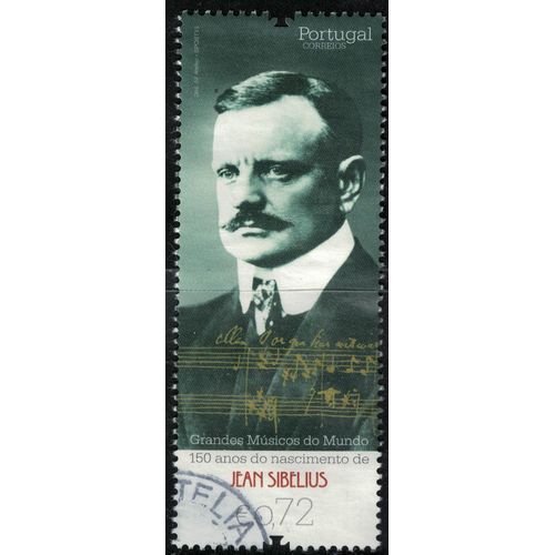 Portugal 2015 Oblitéré Used Grands Musiciens Du Monde Jean Sibelius Compositeur Finlandais Musique Classique Su